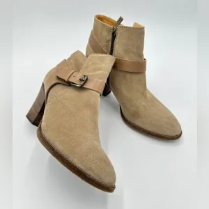 Aquatalia Liana Suede Leather Boots - Women's size 9 Tan Chelsea ankle boots
