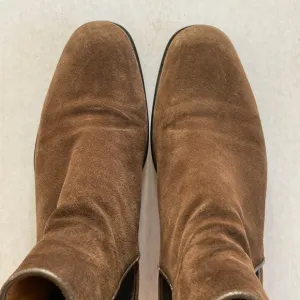 AQUATALIA Men’s Brown Suede Leather Chelsea Boots Size 9.5. Made in Italy
