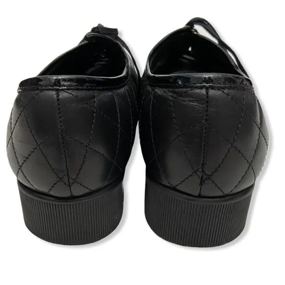 Aquatalia Quilted Black Leather Platform Oxford Sneakers