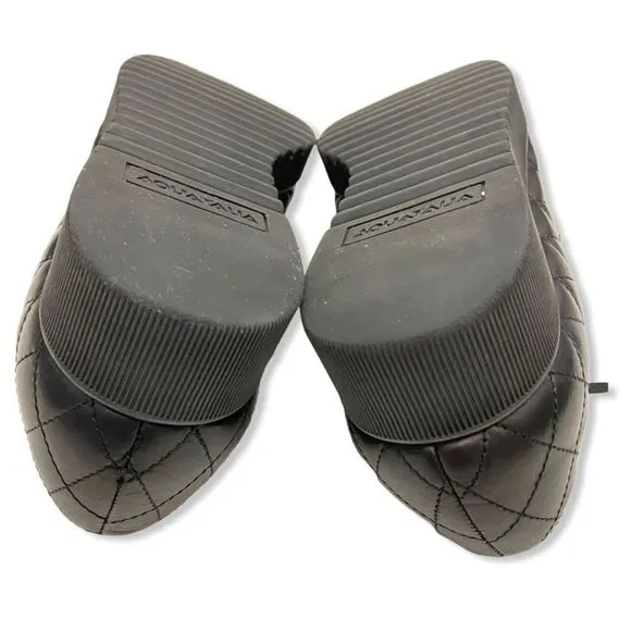 Aquatalia Quilted Black Leather Platform Oxford Sneakers