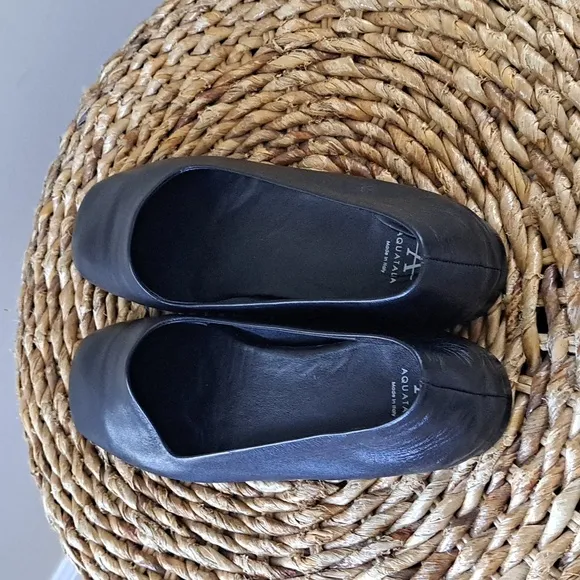 Aquatalia Womens Soft Black Nappa Leather Minimalist Loafer‎ Flat Size 7.5