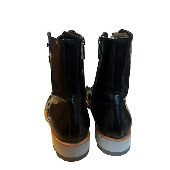 Aquatalia Zifa Patent Leather Combat Boots