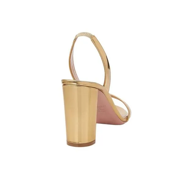 Aquazzara Winning In Gold Block Heels Size 5
