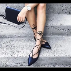 Aquazzura Christy Lace Up Flats