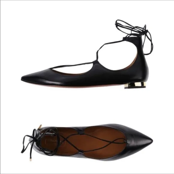Aquazzura Christy Lace Up Flats