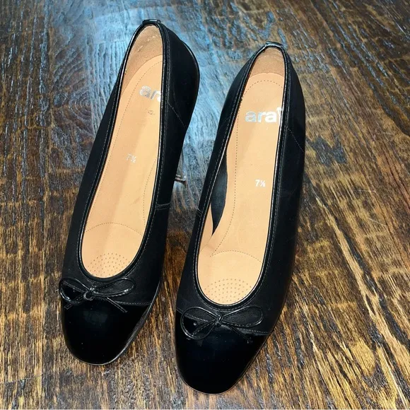 Ara Bella Leather Cap Toe Ballet Flats