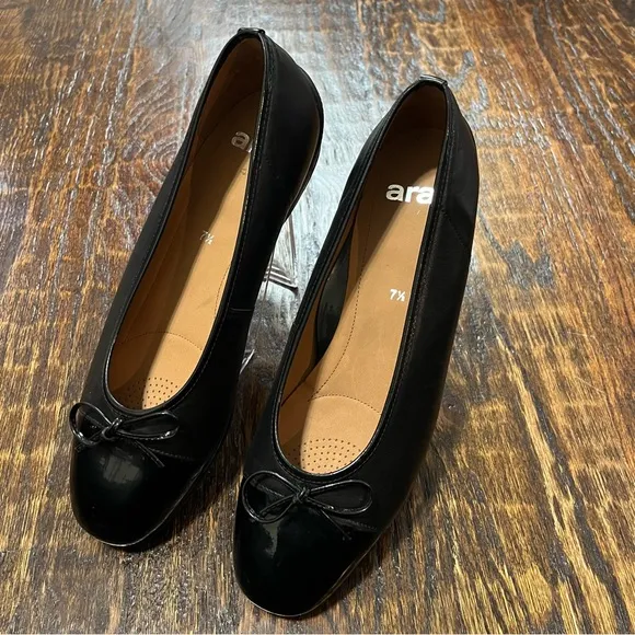 Ara Bella Leather Cap Toe Ballet Flats