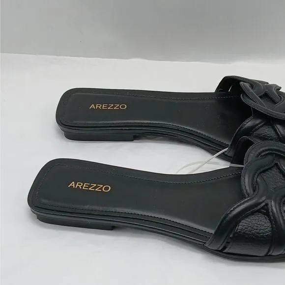 Arezzo Sloane Women's Sandals Size 9B Black Flat Slip On Summer Slides Shoes