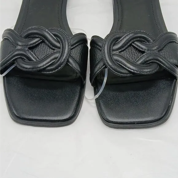 Arezzo Sloane Women's Sandals Size 9B Black Flat Slip On Summer Slides Shoes