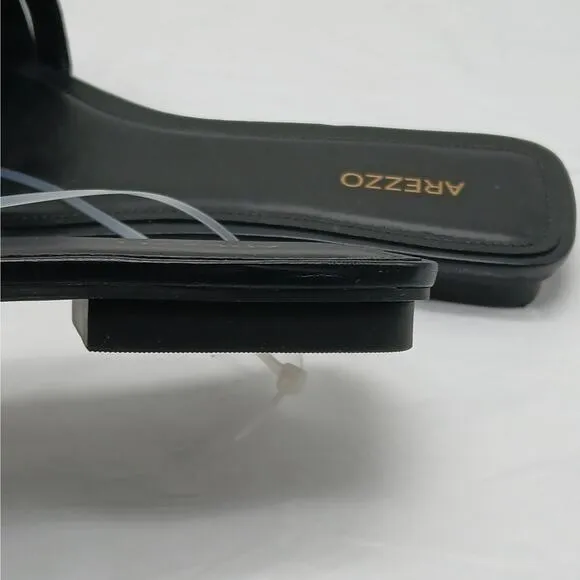 Arezzo Sloane Women's Sandals Size 9B Black Flat Slip On Summer Slides Shoes