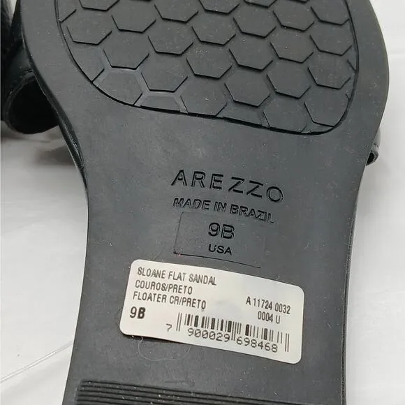 Arezzo Sloane Women's Sandals Size 9B Black Flat Slip On Summer Slides Shoes