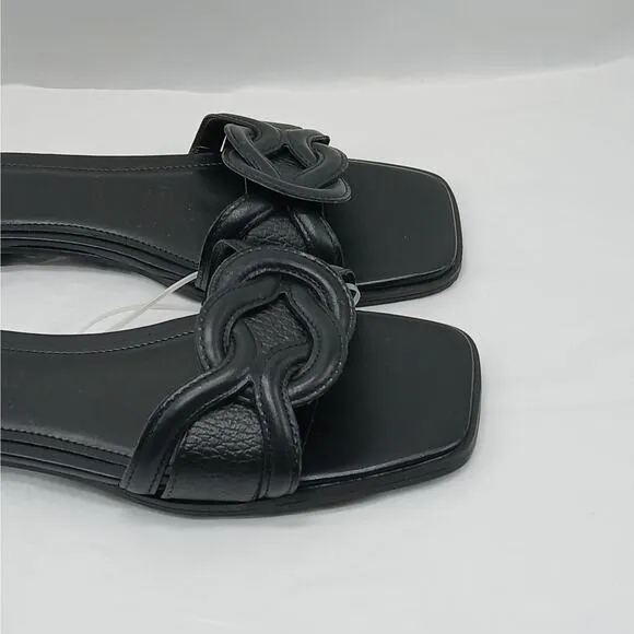 Arezzo Sloane Women's Sandals Size 9B Black Flat Slip On Summer Slides Shoes
