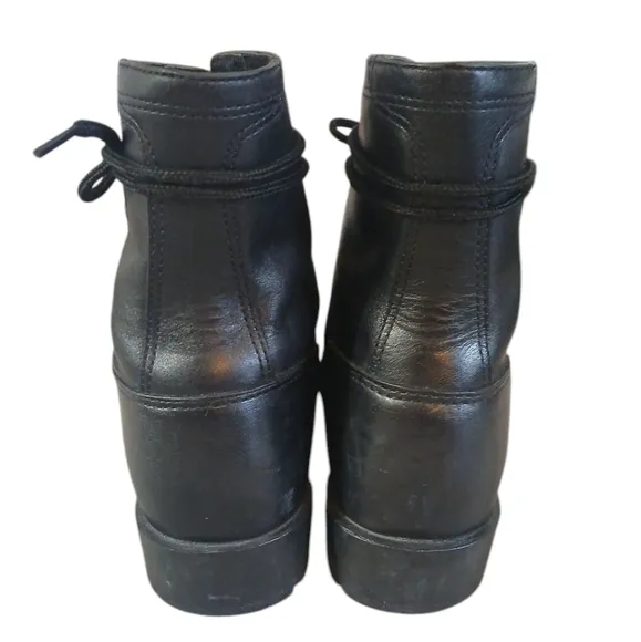 Ariat Black Leather Ankle Boots Lace-Up Combat Boots Size 10.5