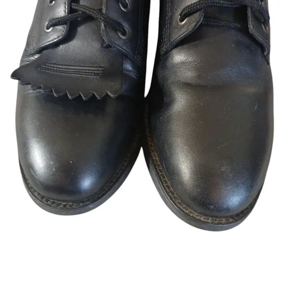 Ariat Black Leather Ankle Boots Lace-Up Combat Boots Size 10.5