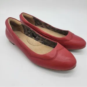 Ariat Dreamer Red Leather Ballet Flats Slip On Foam Insole Women's Size 7.5