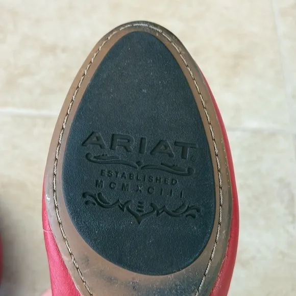 Ariat Dreamer Red Leather Ballet Flats Slip On Foam Insole Women's Size 7.5