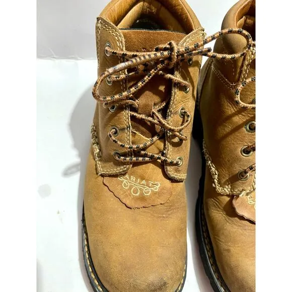 Ariat leather boots combat USA western country brown rodeo casual women 9B