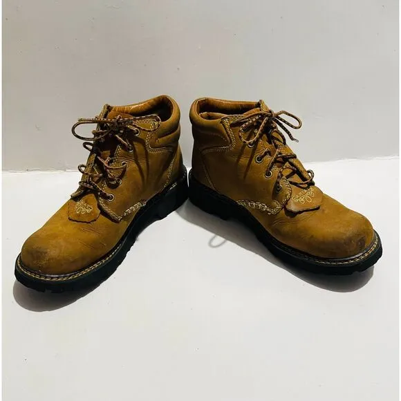 Ariat leather boots combat USA western country brown rodeo casual women 9B