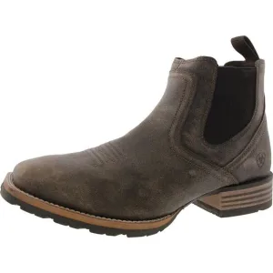 Ariat Mens Hybrid Low Boy Brown Stretch Leather Chelsea Boots Used
