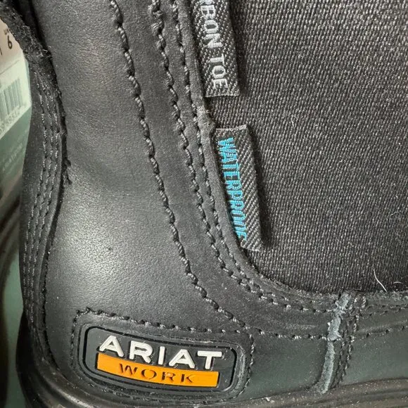 Ariat Turbo Chelsea H2O Carbon Toe Boots Men 7D. NWT