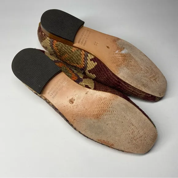 Artemis Design Co Sz 36 US 5.5 Kilim Tapestry Woven Carpet Smoking Loafers Shoes