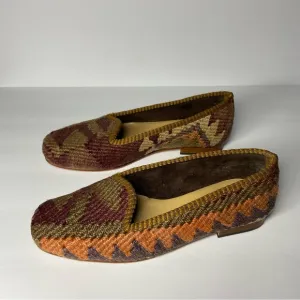 Artemis Design Co Sz 36 US 5.5 Kilim Tapestry Woven Carpet Smoking Loafers Shoes