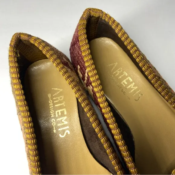 Artemis Design Co Sz 36 US 5.5 Kilim Tapestry Woven Carpet Smoking Loafers Shoes