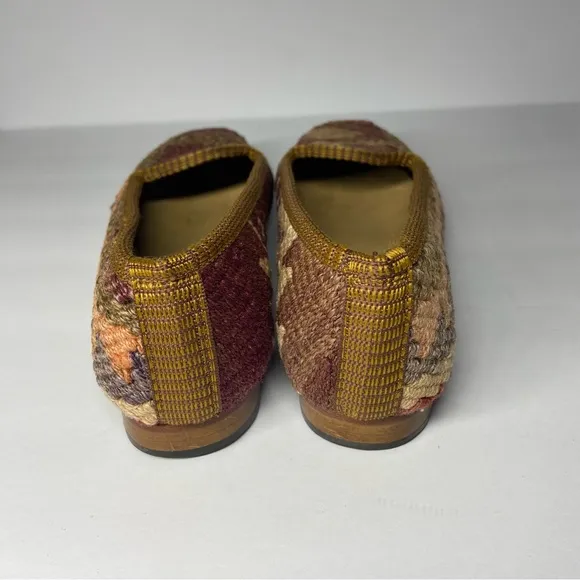 Artemis Design Co Sz 36 US 5.5 Kilim Tapestry Woven Carpet Smoking Loafers Shoes