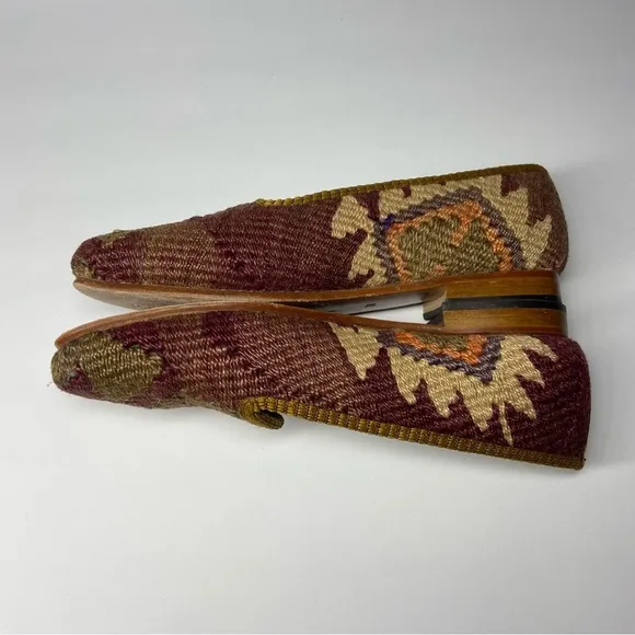 Artemis Design Co Sz 36 US 5.5 Kilim Tapestry Woven Carpet Smoking Loafers Shoes