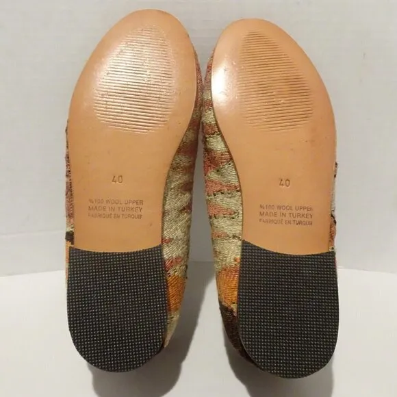 Artemis Kilim Carpet Smoking Loafers Women’s Shoes Size 40 US 10 Wool Woven