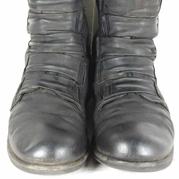A.S.98 Women's Traver 38 US7-7,5 Black Distressed Leather MidCalf Combat Boots