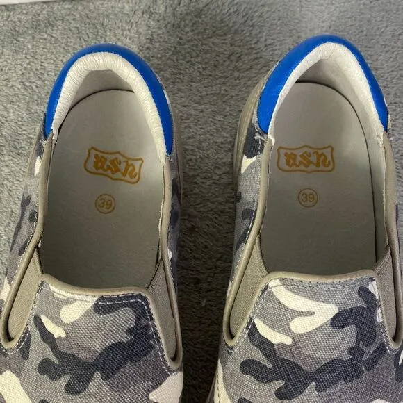 Ash Platflorm Gray Camo Slip On Sneakers Size 8.5/39