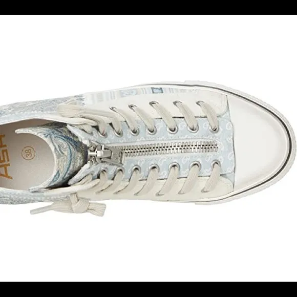 ASH VAL HIGH TOP PLATFORM ZIP FRONT SNEAKERS NWT SZ 9