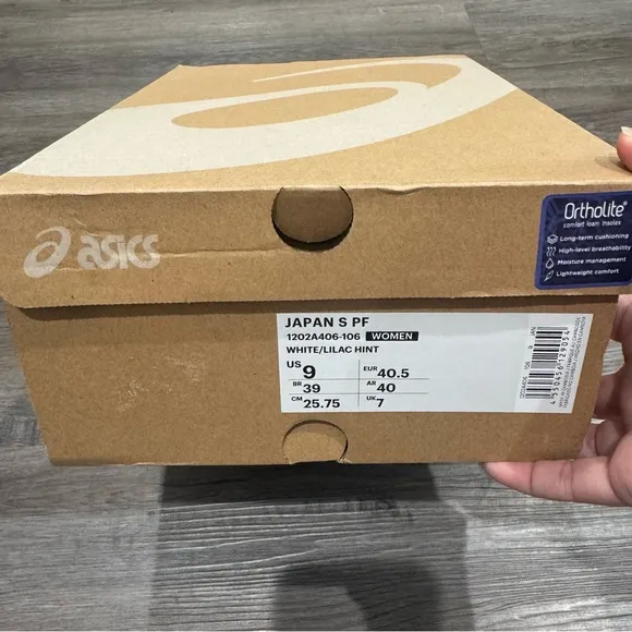 ASICS Japan S PF White Lilac Hint 1 Leather Platform Sneakers