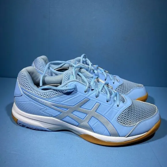 Asics volleyball shoe womens size 11 gel rocket B756Y blue low top sneakers