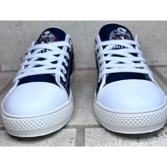 Atlanta Braves Men’s Canvas Sneakers Red White Blue Low Top Shoes NWOT Sz 39
