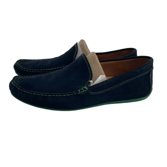 Austen Heller Mens Green Blue Suede Leather Loafers Driving Shoe Size 11.5
