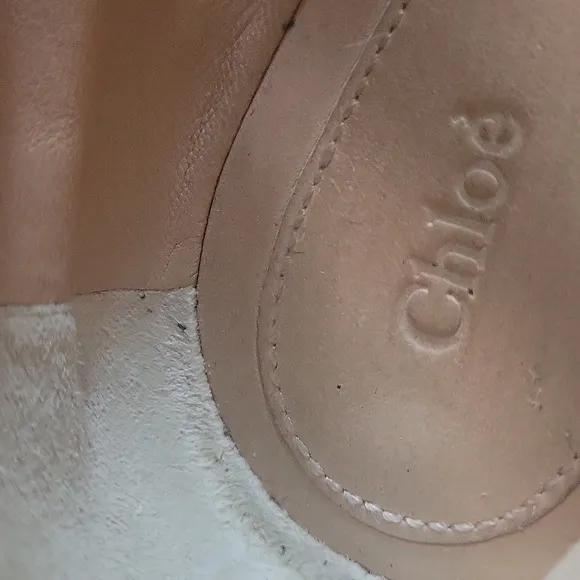 Authentic CHLOÉ Lauren Scalloped Leather Ballet Gunmetal Flats