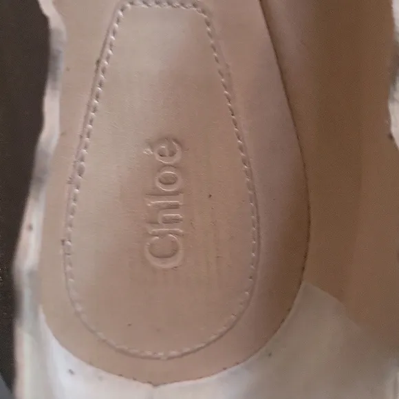 Authentic CHLOÉ Lauren Scalloped Leather Ballet Gunmetal Flats