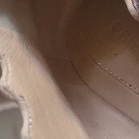 Authentic CHLOÉ Lauren Scalloped Leather Ballet Gunmetal Flats