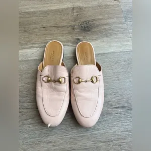 Authentic Gucci Pink Flats with Horsebit Detail
