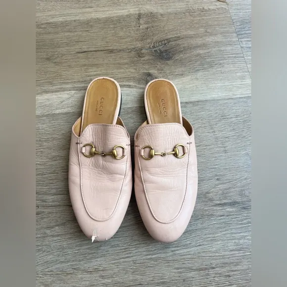 Authentic Gucci Pink Flats with Horsebit Detail