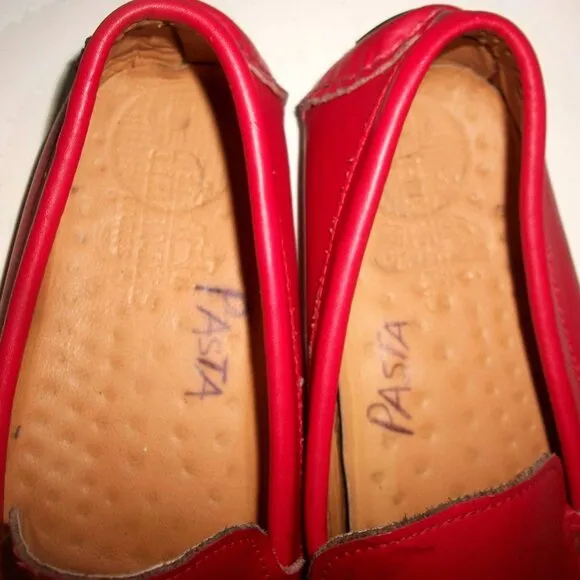 Authentic HERMES Red-Leather Driving Loafers with Cushioned Insoles 8
