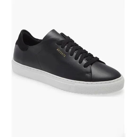 Axel Arigato Clean 90 Sneakers Shoes Leather Black White Gold Women Sz 38/7.5