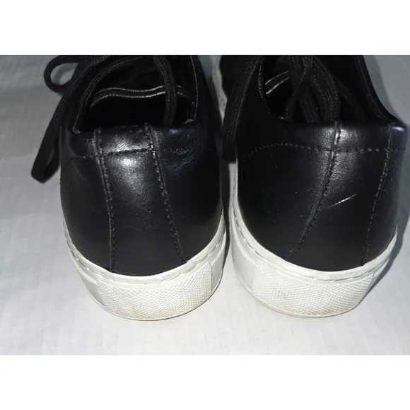 Axel Arigato Clean 90 Sneakers Shoes Leather Black White Gold Women Sz 38/7.5