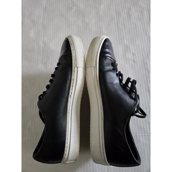 Axel Arigato Clean 90 Sneakers Shoes Leather Black White Gold Women Sz 38/7.5