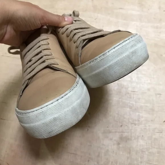 Axel Arigato Platform Sneakers Size 8.5 Tan Leather