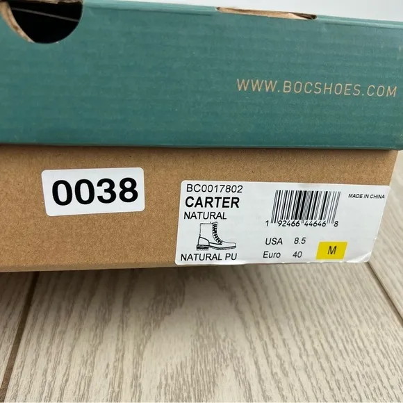B O C by Born Women's Carter Combat Boots 8.5M Natural Faux Leather $110