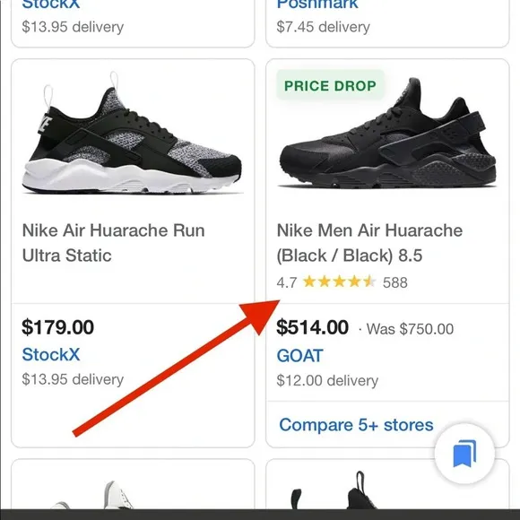 B6 Men’s Nike Air Huarache Low Top Sneakers 11.5