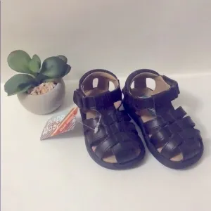 Baby Leather upper slip on sailor sandals K4
